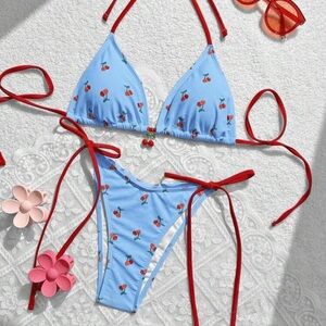 Cherry print swim set. SHEIN.
